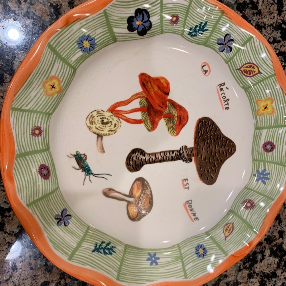 Anthropologie Natalie lete mushroom plate